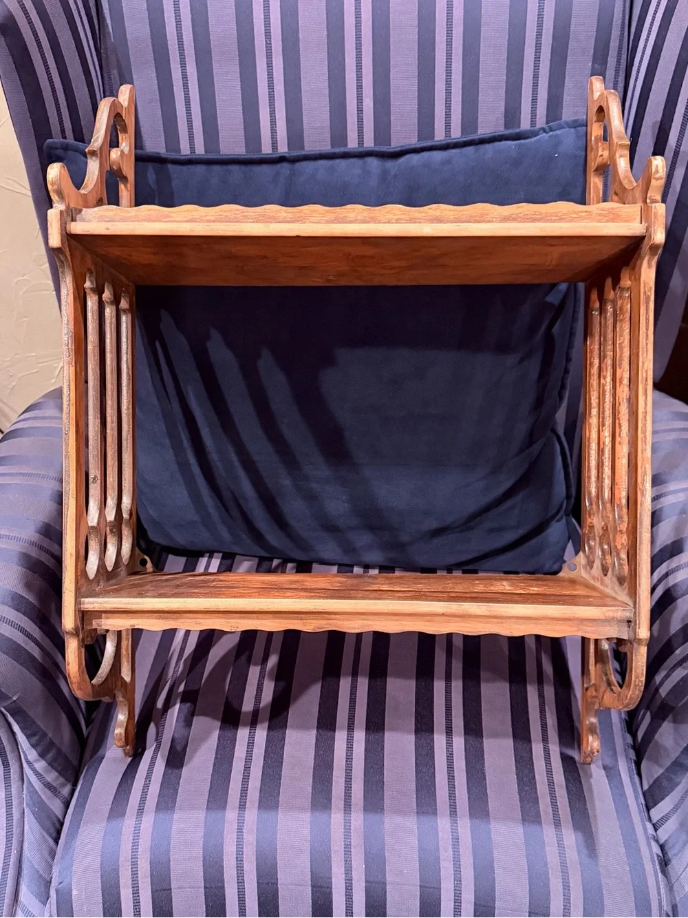 Antique-Style Two-Tier Wooden Shelf or Bookcase Gothic Style